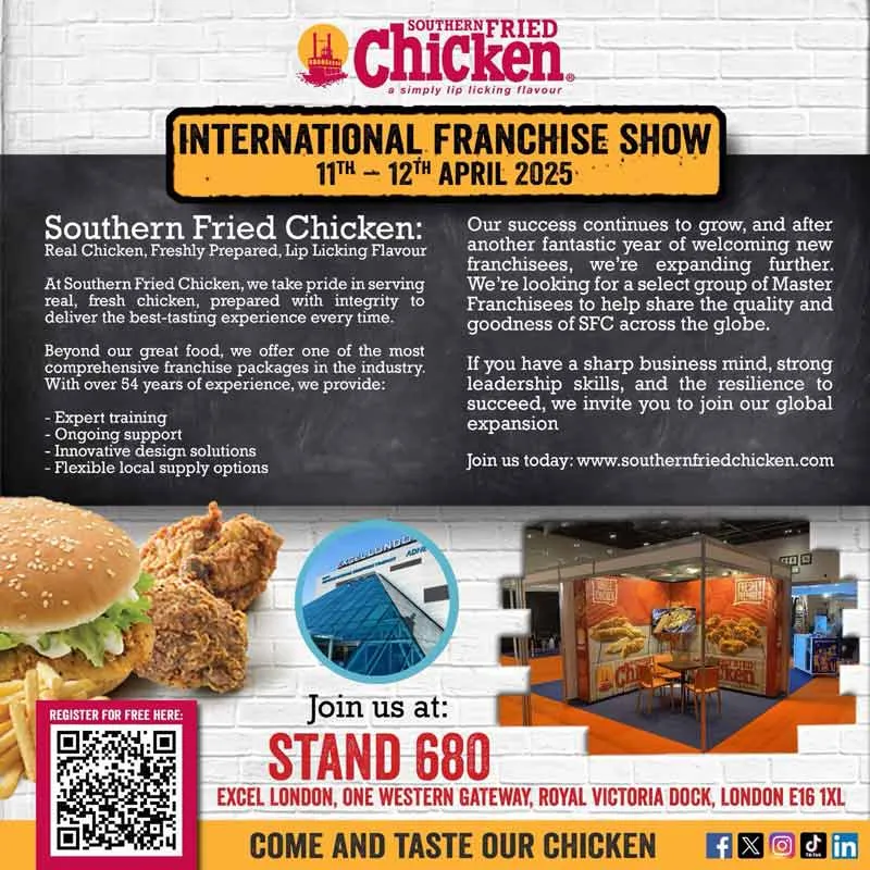 Southern Fried Chicken is exhibiting at the International Franchise Show in London this weekend!